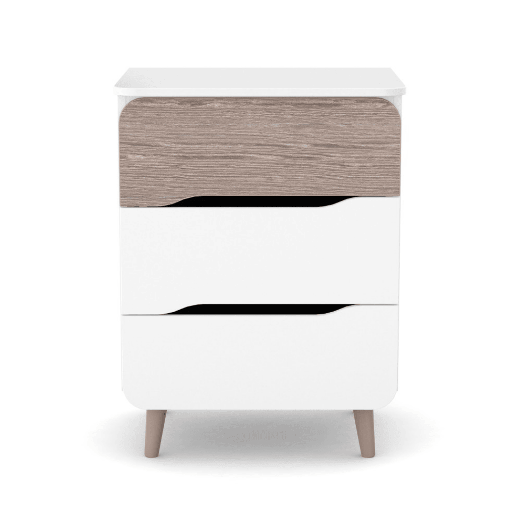 Dětská komoda Belitto Gekko Kids, 60x49x80cm, Bílá / Cappuccino